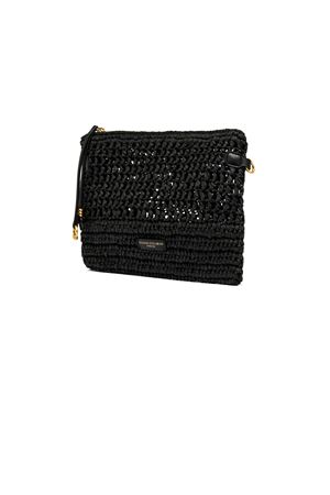 Nefeli pouch bag in paglia crochet nera GIANNI CHIARINI | BS11950COMMSTRCRCH001